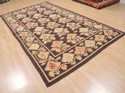 Kilim Brown Flat Woven 67 X 1011  Area Rug 100-110385 Image 3