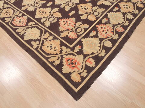 Kilim Brown Flat Woven 67 X 1011  Area Rug 100-110385 Image 4