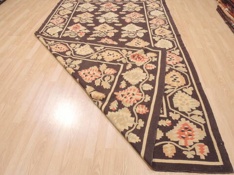 Kilim Brown Flat Woven 67 X 1011  Area Rug 100-110385 Image 6