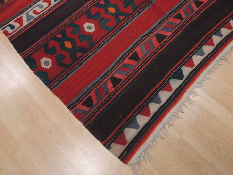 Kilim Red Runner Flat Woven 52 X 114  Area Rug 100-110394 Image 4