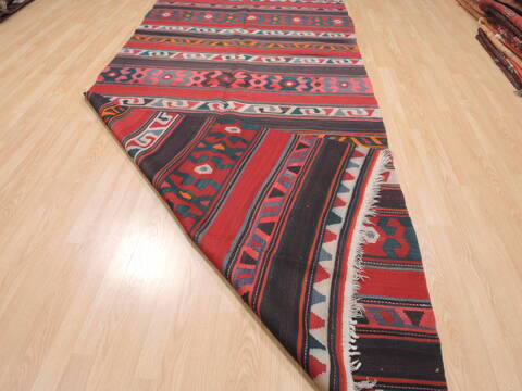 Kilim Red Runner Flat Woven 52 X 114  Area Rug 100-110394 Image 6