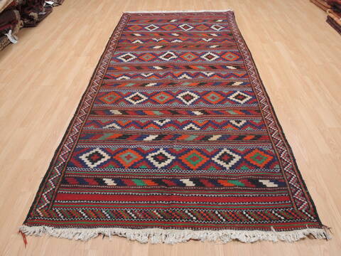Kilim Red Runner Flat Woven 47 X 102  Area Rug 100-110399 Image 1