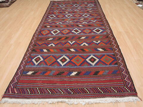 Kilim Red Runner Flat Woven 47 X 102  Area Rug 100-110399 Image 4
