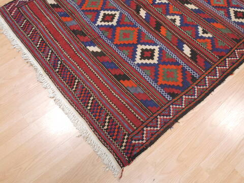 Kilim Red Runner Flat Woven 47 X 102  Area Rug 100-110399 Image 5