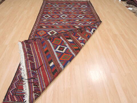 Kilim Red Runner Flat Woven 47 X 102  Area Rug 100-110399 Image 8