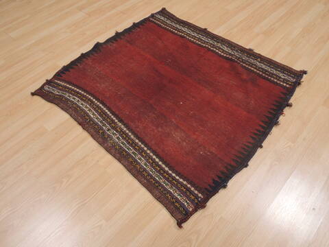Kilim Red Square Flat Woven 38 X 40  Area Rug 100-110404 Image 2