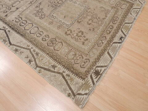 Kilim Beige Runner Flat Woven 51 X 129  Area Rug 100-110410 Image 4