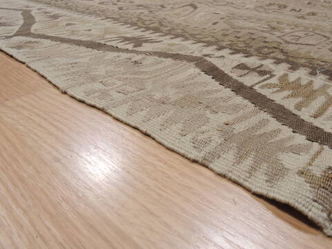 Kilim Beige Runner Flat Woven 51 X 129  Area Rug 100-110410 Image 5