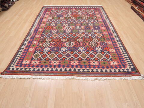 Kilim Blue Flat Woven 59 X 87  Area Rug 100-110416 Image 1
