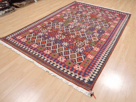 Kilim Blue Flat Woven 59 X 87  Area Rug 100-110416 Image 2