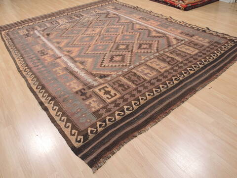 Kilim Beige Flat Woven 84 X 112  Area Rug 100-110451 Image 3