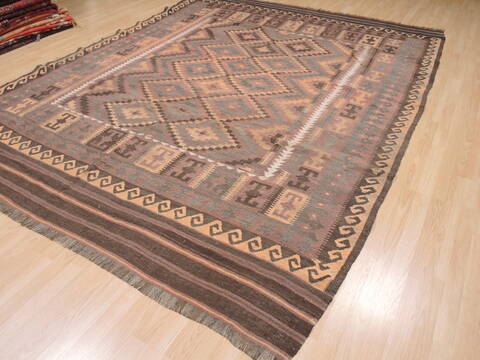 Kilim Beige Flat Woven 84 X 112  Area Rug 100-110451 Image 4