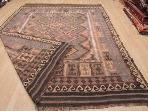Kilim Beige Flat Woven 84 X 112  Area Rug 100-110451 Image 6