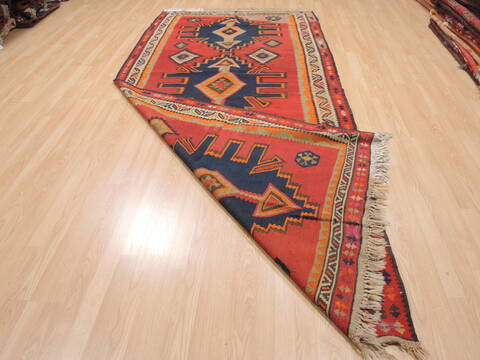 Kilim Red Runner Flat Woven 411 X 1010  Area Rug 100-110474 Image 5