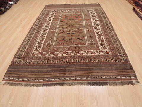 Kilim Brown Flat Woven 57 X 92  Area Rug 100-110477 Image 1