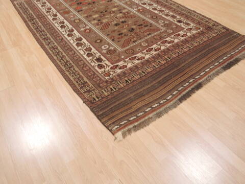 Kilim Brown Flat Woven 57 X 92  Area Rug 100-110477 Image 3