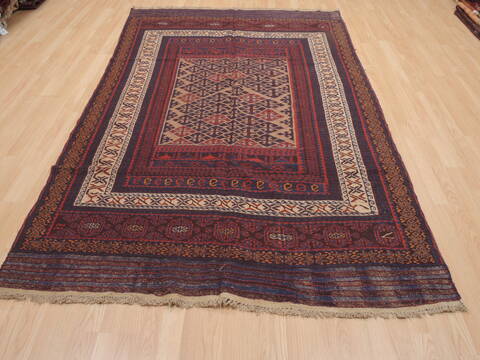 Kilim Blue Flat Woven 53 X 86  Area Rug 100-110479 Image 1