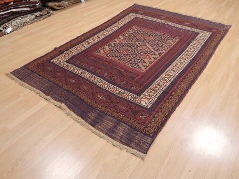 Kilim Blue Flat Woven 53 X 86  Area Rug 100-110479 Image 2