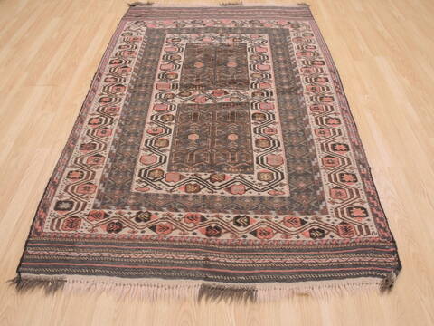 Kilim Cream Flat Woven 48 X 73  Area Rug 100-110482 Image 1