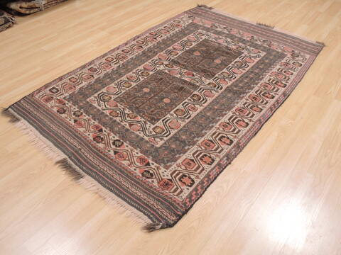 Kilim Cream Flat Woven 48 X 73  Area Rug 100-110482 Image 2