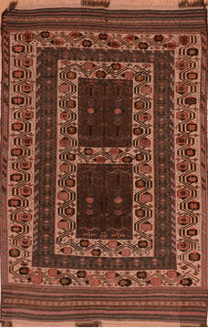 Kilim Cream Flat Woven 4'8" X 7'3"  Area Rug 100-110482