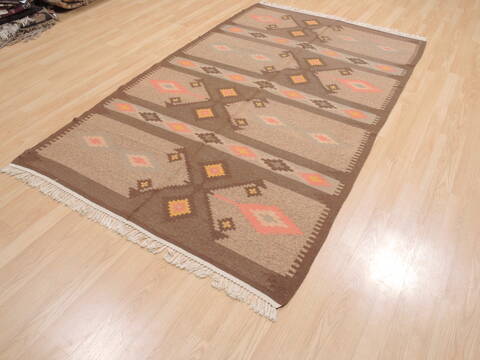 Kilim Brown Flat Woven 48 X 79  Area Rug 100-110486 Image 1