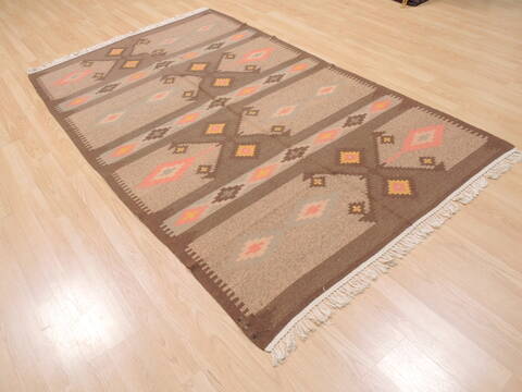 Kilim Brown Flat Woven 48 X 79  Area Rug 100-110486 Image 2