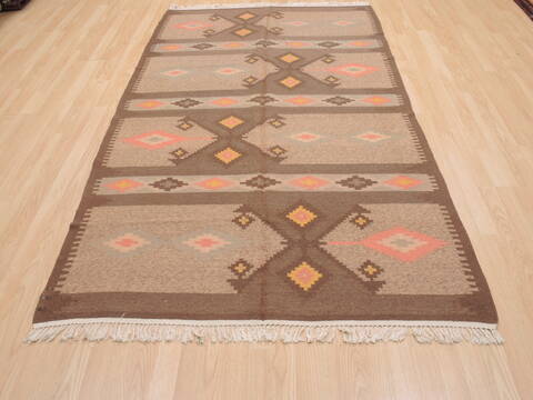 Kilim Brown Flat Woven 48 X 79  Area Rug 100-110486 Image 3