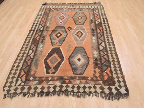Kilim Brown Flat Woven 43 X 69  Area Rug 100-110490 Image 1