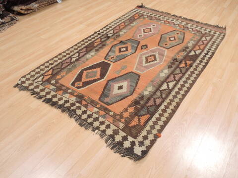 Kilim Brown Flat Woven 43 X 69  Area Rug 100-110490 Image 2