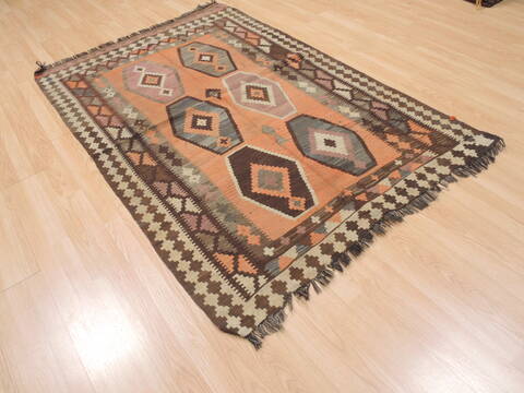 Kilim Brown Flat Woven 43 X 69  Area Rug 100-110490 Image 3