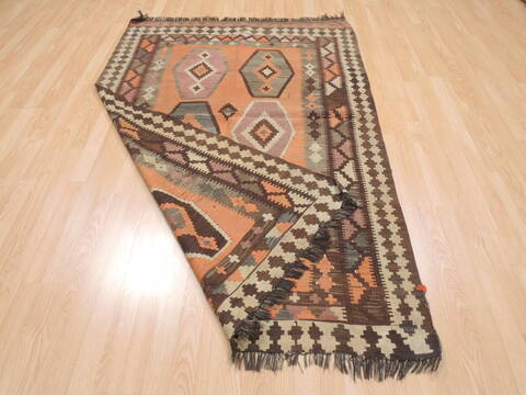 Kilim Brown Flat Woven 43 X 69  Area Rug 100-110490 Image 5