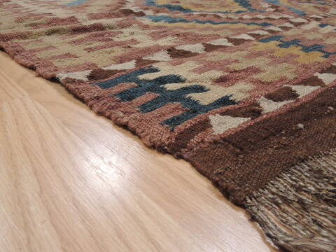 Kilim Brown Runner Flat Woven 48 X 113  Area Rug 100-110493 Image 4