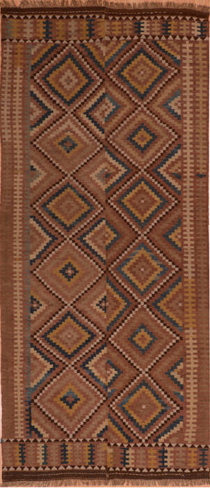 Kilim Brown Runner Flat Woven 48 X 113  Area Rug 100-110493 Image 0