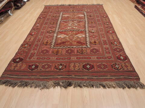 Kilim Red Flat Woven 511 X 87  Area Rug 100-110494 Image 1