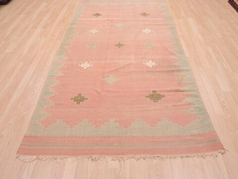 Kilim Beige Flat Woven 62 X 89  Area Rug 100-110498 Image 1