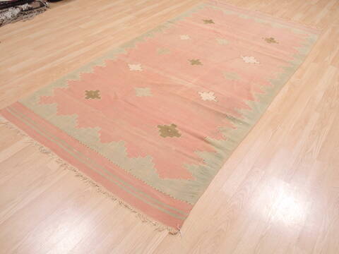 Kilim Beige Flat Woven 62 X 89  Area Rug 100-110498 Image 2