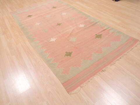 Kilim Beige Flat Woven 62 X 89  Area Rug 100-110498 Image 3