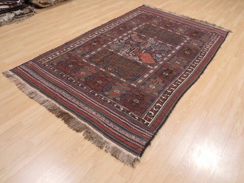 Kilim Blue Flat Woven 47 X 78  Area Rug 100-110499 Image 2