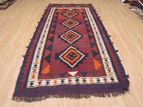 Kilim Red Runner Flat Woven 47 X 100  Area Rug 100-110503 Image 1