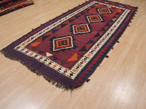 Kilim Red Runner Flat Woven 47 X 100  Area Rug 100-110503 Image 2