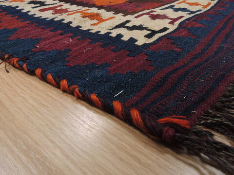 Kilim Red Runner Flat Woven 47 X 100  Area Rug 100-110503 Image 4