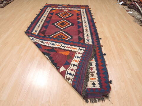 Kilim Red Runner Flat Woven 47 X 100  Area Rug 100-110503 Image 5
