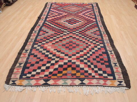 Kilim Multicolor Flat Woven 49 X 92  Area Rug 100-110504 Image 1
