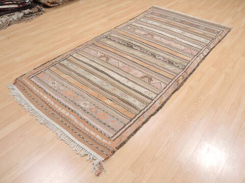 Kilim Beige Flat Woven 311 X 86  Area Rug 100-110505 Image 2