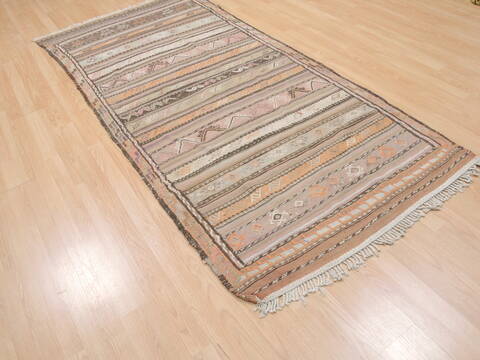 Kilim Beige Flat Woven 311 X 86  Area Rug 100-110505 Image 3