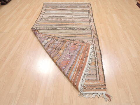 Kilim Beige Flat Woven 311 X 86  Area Rug 100-110505 Image 5