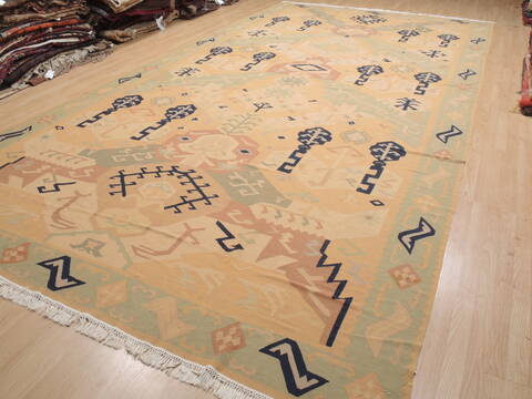Kilim Beige Flat Woven 911 X 1711  Area Rug 100-110506 Image 2
