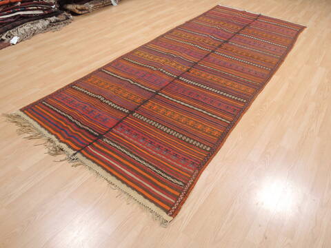 Kilim Red Runner Flat Woven 44 X 113  Area Rug 100-110508 Image 2