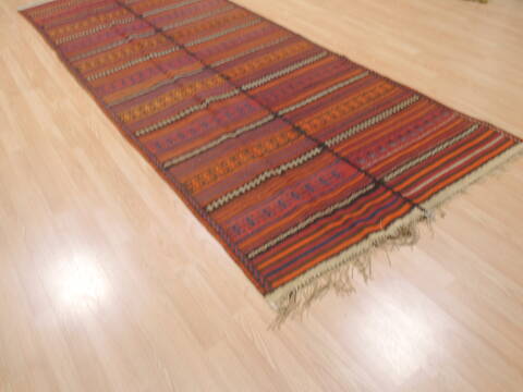 Kilim Red Runner Flat Woven 44 X 113  Area Rug 100-110508 Image 3